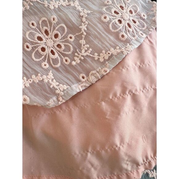 Adelyn Rae Blush Pink Floral Puff Sleeve Mini Baby Doll Tea Dress size Small - Picture 11 of 13